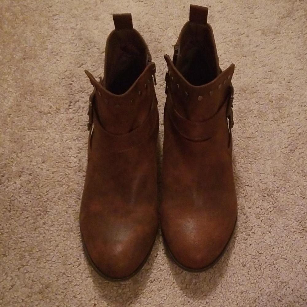 Brown Zip Up Booties